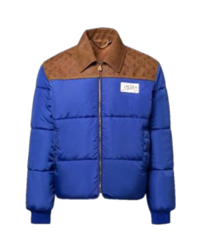Blue Puffer with Monogram Collar, at Louis Vuitton Charleston