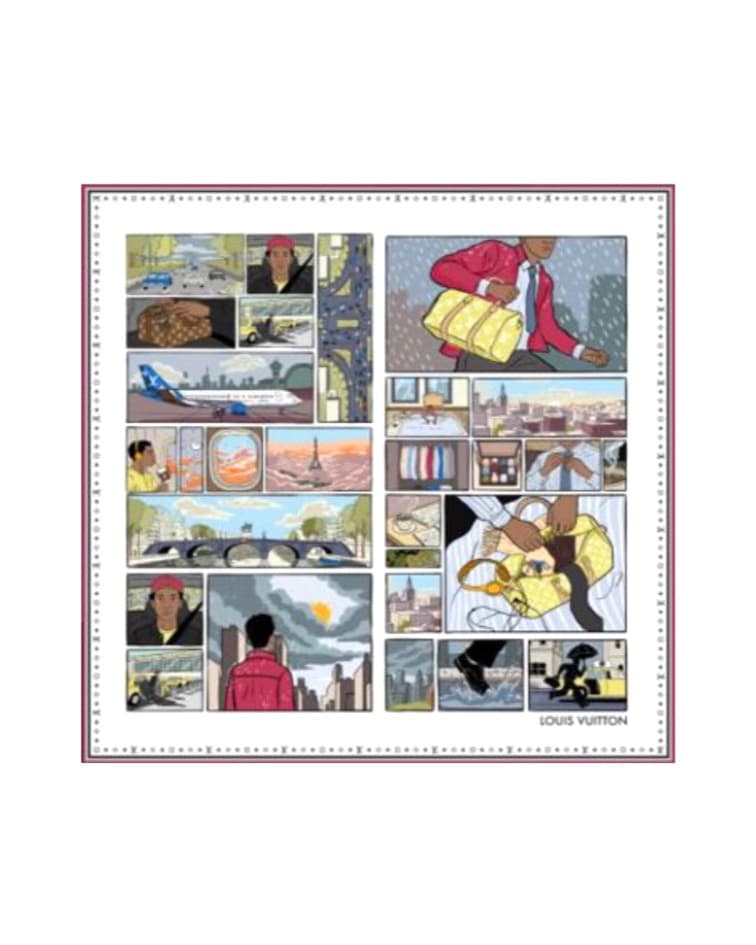 Comic Travel Print Square Scarf, at Louis Vuitton Charleston