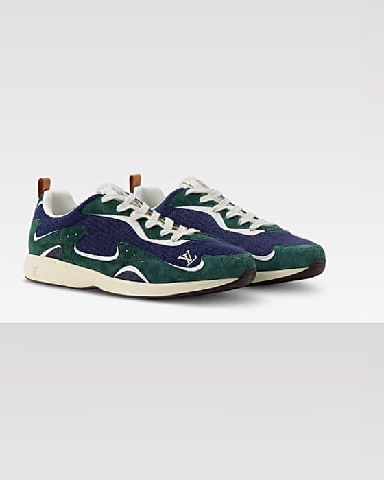 Louis Vuitton Trainer Sneaker, Green and Navy, advised by Mac Madden at Louis Vuitton Charleston